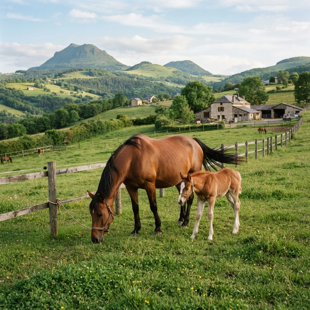 Élevage de chevaux au Ecurie du soleil, Broût-Vernet